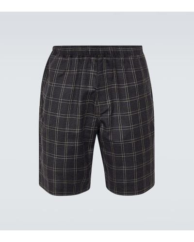 Our Legacy Drape Checked Technical Shorts - Gray