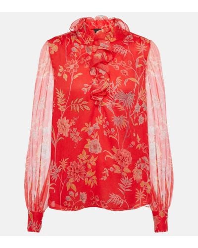 Etro Bedruckte Bluse aus Seide - Rot