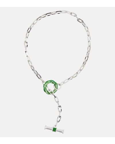 Bottega Veneta Sterling Silver Chain Necklace - Metallic