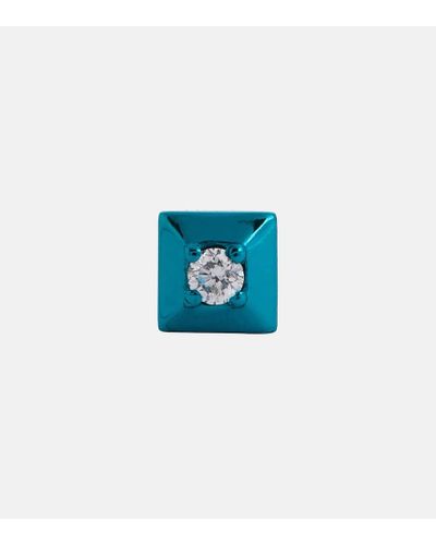 Eera Einzelner Ohrring Mini Small aus 18kt Gold mit Diamant - Blau
