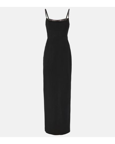 Roland Mouret Embellished Wool And Silk Gown - Black