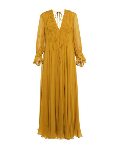 Khaite Carlo Silk Chiffon Maxi Dress - Yellow