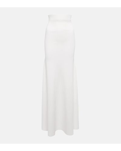 Victoria Beckham Knitted High-rise Maxi Skirt - White