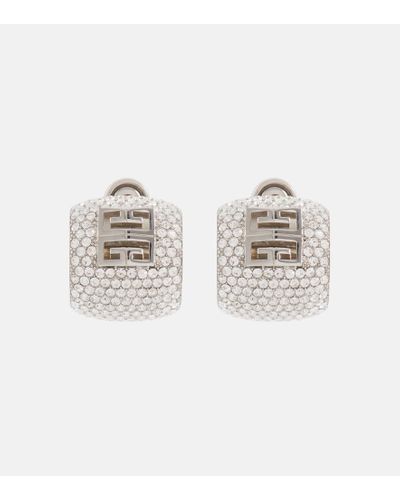 Givenchy Orecchini decorati con cristalli 4G - Bianco