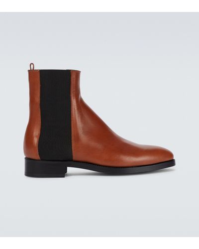 The Row Leather Chelsea Boots - Brown
