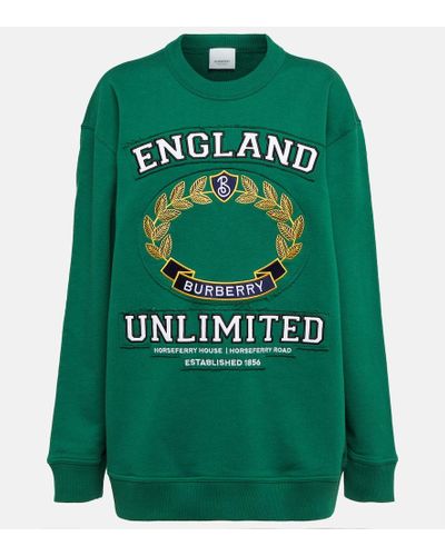 Burberry Embroidered Cotton Sweatshirt - Green