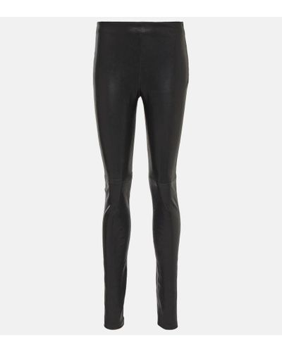 Ann Demeulemeester Mid-rise Leather leggings - Black