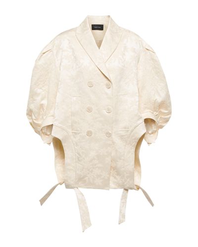Simone Rocha Cotton-blend Jacquard Cutout Jacket - Natural
