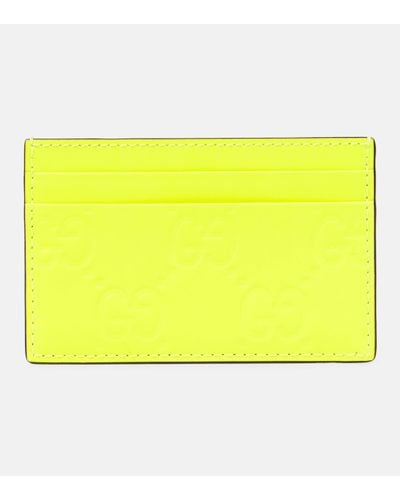 Gucci GG Leather Card Case - Yellow