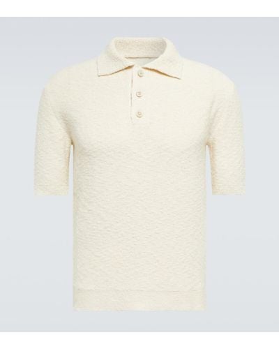 Maison Margiela Cotton-blend Boucle Polo Shirt - White