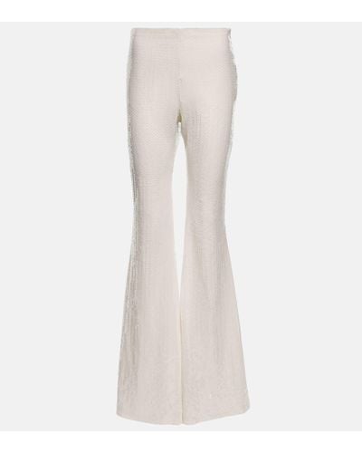 ‎Taller Marmo Sequined Flared Trousers - White