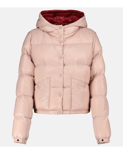 Moncler Piumino cropped Bardanette con cappuccio - Rosa