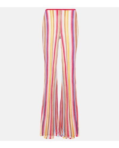 Missoni Striped Low-rise Flared Trousers - Pink
