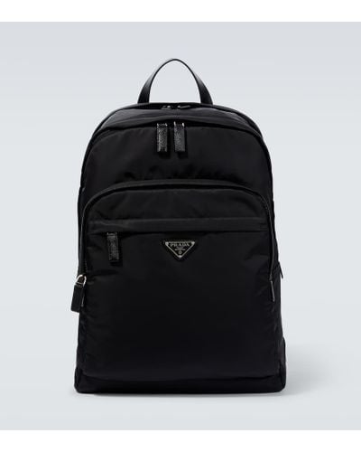 Prada Mochila de Re-Nylon y piel Saffiano - Negro