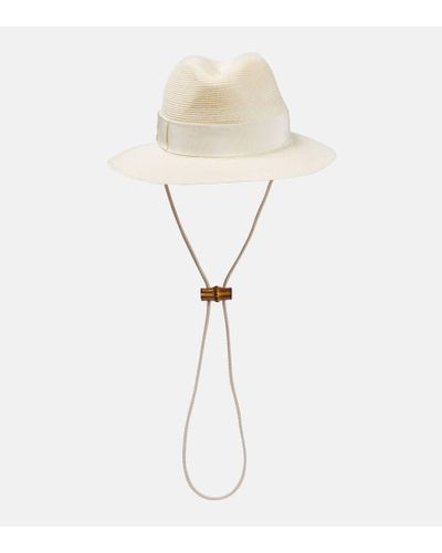 Gucci Sombrero de ala ancha efecto rafia - Blanco