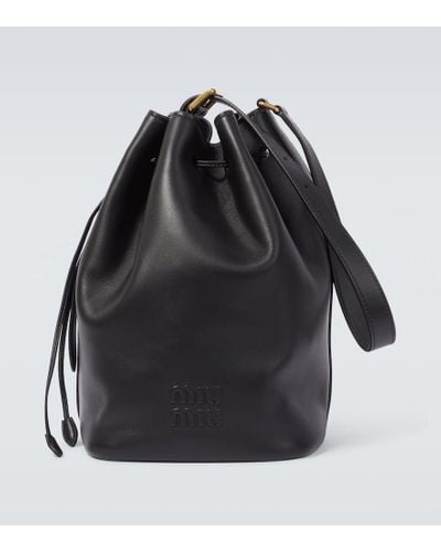 Miu Miu Bucket-Bag aus Leder - Schwarz