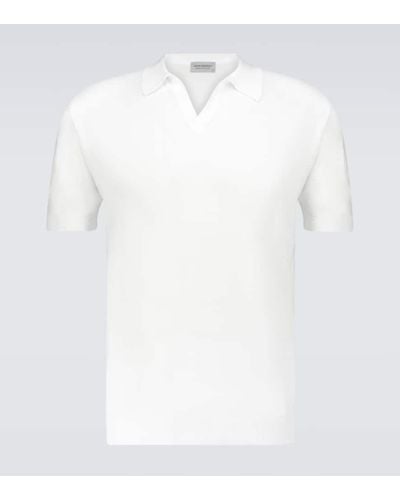 John Smedley Noah Knitted Cotton Polo Shirt - White