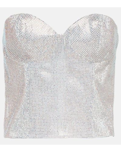 Costarellos Embellished Bustier Top - White