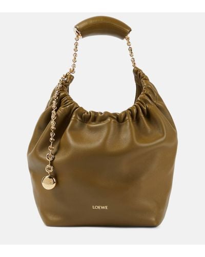 Loewe Borsa a spalla Squeeze Small in pelle - Verde