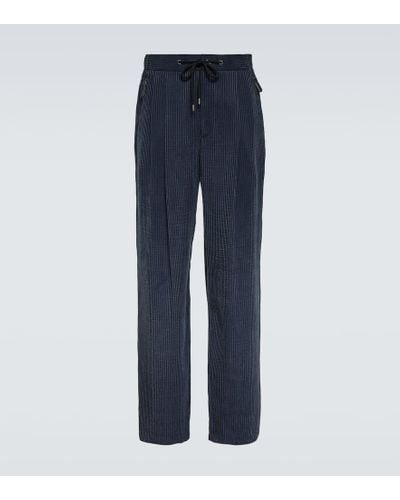 Giorgio Armani Pantalones de dos pinzas con cordon - Azul