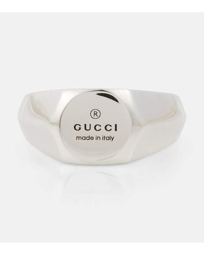 Gucci Trademark Logo-embossed Sterling- Ring - White
