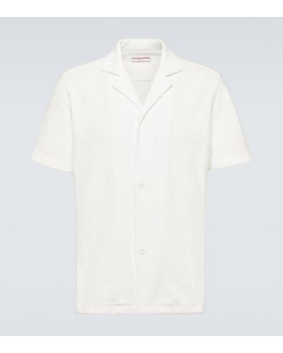 Orlebar Brown Howell Cotton Terry Bowling Shirt - White