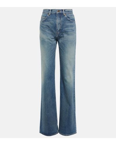 Saint Laurent High-Rise Flared Jeans - Blau