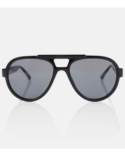 The Attico X Linda Farrow Jurgen Aviator Sunglasses - Black