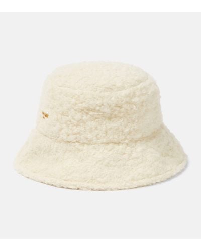 Balmain Logo Wool-blend Bucket Hat - Natural