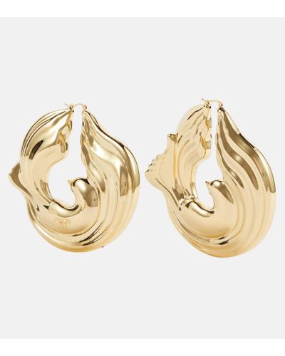 Nina Ricci Twisted Bird Hoop Earrings - Metallic