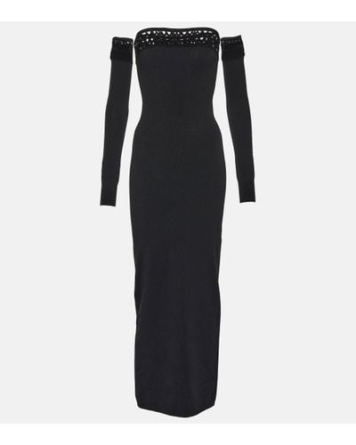 Alaïa Vienne Off-shoulder Maxi Dress - Black