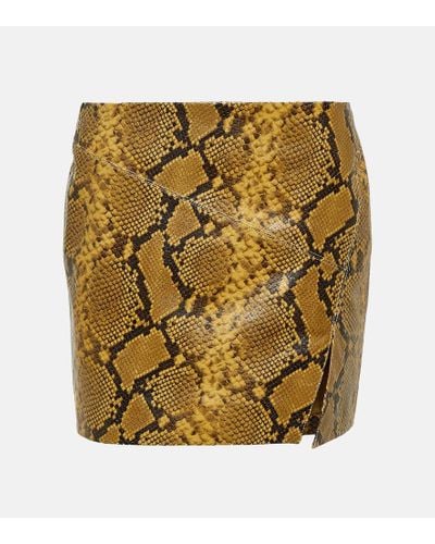 Isabel Marant Blair Snake-effect Leather Miniskirt - Metallic