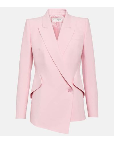 Alexander McQueen Blazer asimetrico de crepe - Rosa