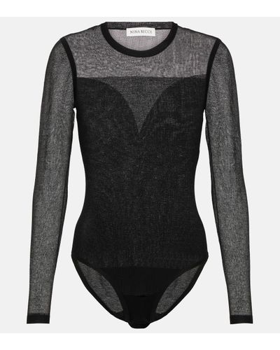 Nina Ricci Long Sleeve Bodysuit - Black