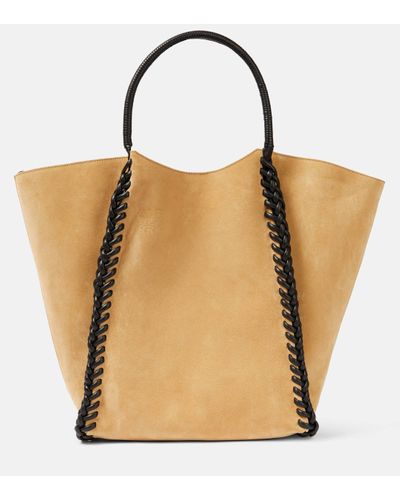 Altuzarra Braid Leather-trimmed Suede Tote Bag - Natural