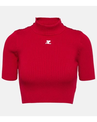 Courreges Pull raccourci - Rouge