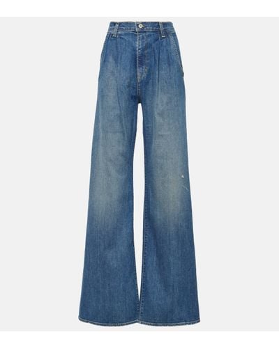 Nili Lotan Flora Trouser Wide-leg Jeans - Blue