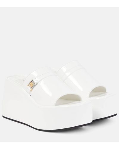 NODALETO Bulla Yelena Leather Platform Slides - White