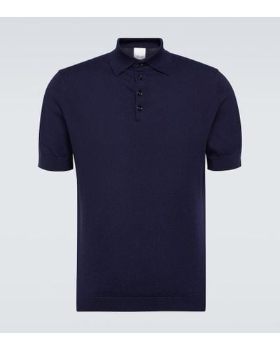Allude Cotton, Silk, And Cashmere Polo Shirt - Blue