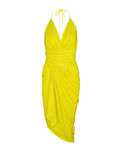 Alexandre Vauthier Vestido corto de punto fino - Amarillo