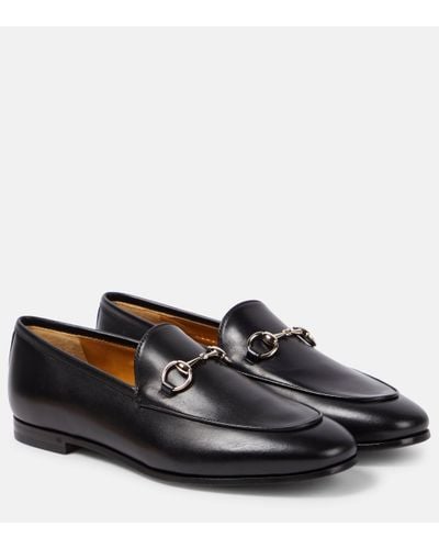 Gucci Jordaan Horsebit Leather Loafers - Black