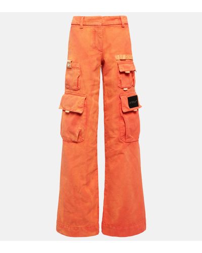 Off-White c/o Virgil Abloh Toybox Logo Wide-leg Cotton Cargo Pants - Orange