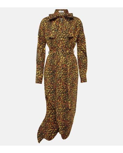 Vivienne Westwood Vestido midi asimetrico de algodon estampado - Amarillo