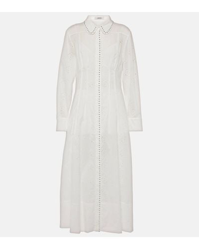 Dorothee Schumacher Embroidered Ease Cotton Shirt Dress - White