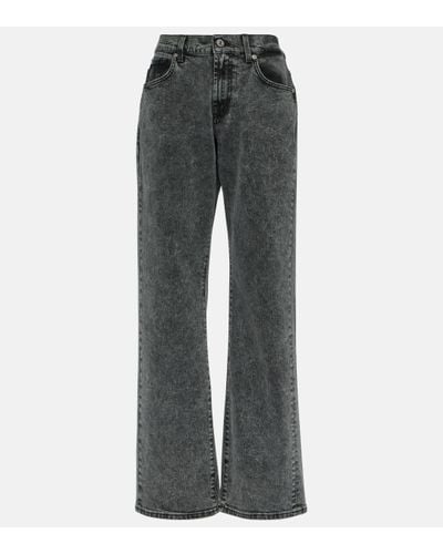 7 For All Mankind Low-rise Straight-leg Jeans - Grey