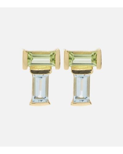 Aliita Tu Y Yo 9kt Gold Earrings With Gemstones - Metallic