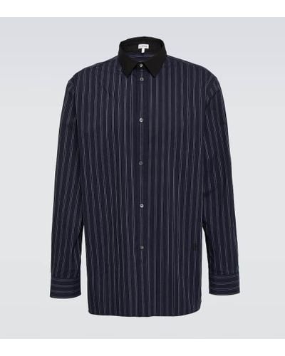 Loewe Camisa de popelin de algodon a rayas - Azul
