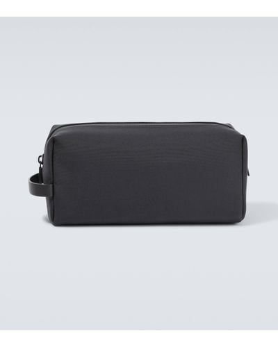 The Row Clovis Leather-trimmed Toiletry Pouch - Black