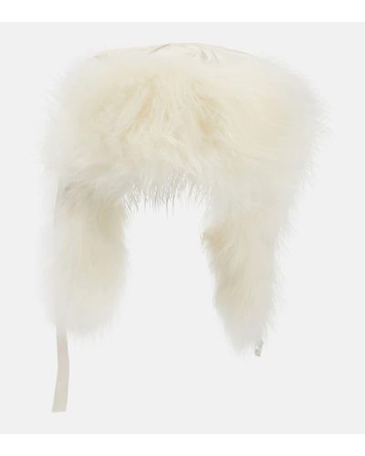 Yves Salomon Shearling-trimmed Down Hat - Natural