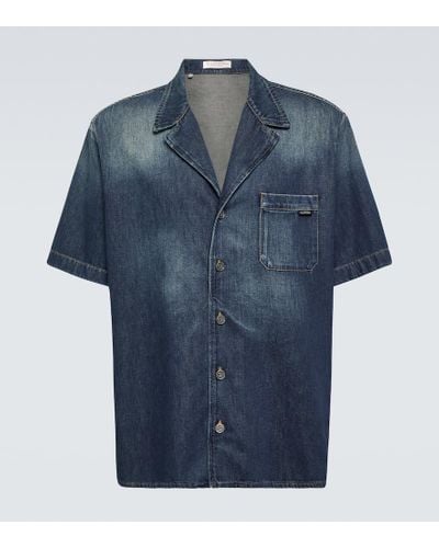 Valentino Camisa bowling de chambray - Azul